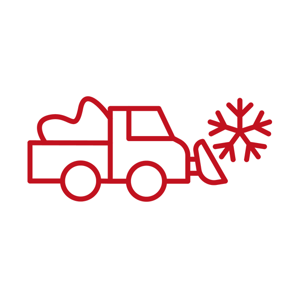 Icon für Winterdienst – Schneepflug-Symbol mit Schneeflocke